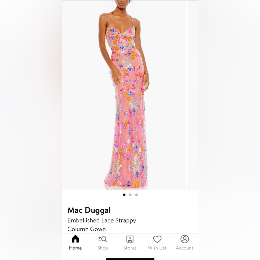 Mac Duggal Pink Sequin Trumpet Maxi Dress